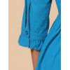 imageAllegra K Womens Shirt Dress Button Down 34 Sleeve School Work Mini Casual ShirtdressesLake Blue