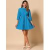 imageAllegra K Womens Shirt Dress Button Down 34 Sleeve School Work Mini Casual ShirtdressesLake Blue