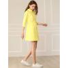 imageAllegra K Womens Shirt Dress Button Down 34 Sleeve School Work Mini Casual ShirtdressesLemon Yellow