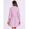 imageAllegra K Womens Shirt Dress Button Down 34 Sleeve School Work Mini Casual ShirtdressesPink Purple