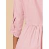 imageAllegra K Womens Shirt Dress Button Down 34 Sleeve School Work Mini Casual ShirtdressesRose Pink
