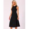 imageAllegra K Womens Sleeveless Pleated Dress Ruffle Hem Crew Neck Tank Knitted Elegant Midi DressesBlack