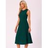imageAllegra K Womens Sleeveless Pleated Dress Ruffle Hem Crew Neck Tank Knitted Elegant Midi DressesDark Green