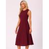 imageAllegra K Womens Sleeveless Pleated Dress Ruffle Hem Crew Neck Tank Knitted Elegant Midi DressesDark Red