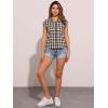 imageAllegra K Womens St Patricks Day Plaid Tops Casual Short Sleeves Western Button Down ShirtBlack White