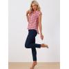 imageAllegra K Womens St Patricks Day Plaid Tops Casual Short Sleeves Western Button Down ShirtRed Plaid