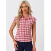 imageAllegra K Womens St Patricks Day Plaid Tops Casual Short Sleeves Western Button Down ShirtRed Plaid