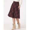 imageAllegra K Womens Tartan Plaid High Waist Belted Vintage ALine Midi SkirtBlack Red
