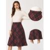 imageAllegra K Womens Tartan Plaid High Waist Belted Vintage ALine Midi SkirtBlack Red