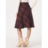 imageAllegra K Womens Tartan Plaid High Waist Belted Vintage ALine Midi SkirtBlack Red