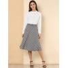 imageAllegra K Womens Tartan Plaid High Waist Belted Vintage ALine Midi SkirtBlack White