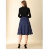 imageAllegra K Womens Tartan Plaid High Waist Belted Vintage ALine Midi SkirtBlue