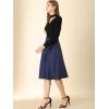 imageAllegra K Womens Tartan Plaid High Waist Belted Vintage ALine Midi SkirtBlue