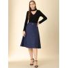 imageAllegra K Womens Tartan Plaid High Waist Belted Vintage ALine Midi SkirtBlue
