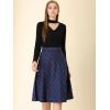 imageAllegra K Womens Tartan Plaid High Waist Belted Vintage ALine Midi SkirtBlue