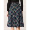 imageAllegra K Womens Tartan Plaid High Waist Belted Vintage ALine Midi SkirtBlue Green