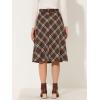imageAllegra K Womens Tartan Plaid High Waist Belted Vintage ALine Midi SkirtBrown White
