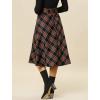 imageAllegra K Womens Tartan Plaid High Waist Belted Vintage ALine Midi SkirtDark Blue