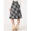 imageAllegra K Womens Tartan Plaid High Waist Belted Vintage ALine Midi SkirtJet Black Plaid