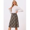 imageAllegra K Womens Tartan Plaid High Waist Belted Vintage ALine Midi SkirtKhaki