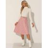 imageAllegra K Womens Tartan Plaid High Waist Belted Vintage ALine Midi SkirtLight Pink