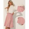 imageAllegra K Womens Tartan Plaid High Waist Belted Vintage ALine Midi SkirtLight Pink