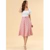 imageAllegra K Womens Tartan Plaid High Waist Belted Vintage ALine Midi SkirtPink