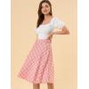 imageAllegra K Womens Tartan Plaid High Waist Belted Vintage ALine Midi SkirtPink