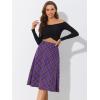 imageAllegra K Womens Tartan Plaid High Waist Belted Vintage ALine Midi SkirtPurple