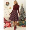 imageAllegra K Womens Tartan Plaid High Waist Belted Vintage ALine Midi SkirtRed Blue