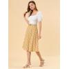 imageAllegra K Womens Tartan Plaid High Waist Belted Vintage ALine Midi SkirtYellow