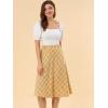 imageAllegra K Womens Tartan Plaid High Waist Belted Vintage ALine Midi SkirtYellow