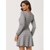 imageAllegra K Womens Vintage Plaid Dress Retro Square Neck Long Sleeve Office Work Christmas Mini DressesPinks