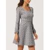 imageAllegra K Womens Vintage Plaid Dress Retro Square Neck Long Sleeve Office Work Christmas Mini DressesPinks