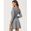 imageAllegra K Womens Vintage Plaid Dress Retro Square Neck Long Sleeve Office Work Christmas Mini DressesPurple
