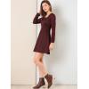 imageAllegra K Womens Vintage Plaid Dress Retro Square Neck Long Sleeve Office Work Christmas Mini DressesRedgold