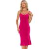 imageAllegra K Velvet Dress for Womens Christmas Spaghetti Straps V Neck Fishtail Evening Cocktail DressHot Pink