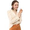 imageAllegra K Womens 1950s Vintage Long Sleeve Printed Button Down TopsBeige Heart