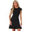 imageAllegra K Womens Cap Sleeves Round Neck Tiered Ruffled Hem Above Knee DressBlack