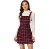 imageAllegra K Womens Christmas Plaid Tartan Skirt Button Decor ALine Pinafore Overall DressRed