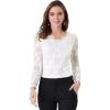 imageAllegra K Womens Floral Embroidery Sheer Long Sleeves Lace Blouse TopWhite