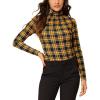 imageAllegra K Womens Long Sleeve Turtleneck Tops Stretch Slim Christmas Xmas Party ShirtYellow