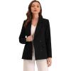 imageAllegra K Womens Notched Lapel Double Breasted Work Formal Blazer JacketBlacksolid