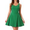 imageAllegra K Womens Party Sexy Dress Sleeveless Sweetheart Neck Cocktail Fit and Flare A Line Swing Tank Mini DressesGreen