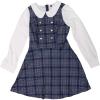 imageAllegra K Womens Peter Pan Collar Contrast Color Button Decor ALine Christmas Plaid Mini DressGray Blue
