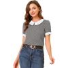 imageAllegra K Womens Peter Pan Collar Shirt Vintage 1950s Polka Dots BlouseGrey
