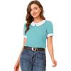imageAllegra K Womens Peter Pan Collar Shirt Vintage 1950s Polka Dots BlouseLake Blue