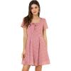 imageAllegra K Womens Printed Dress Summer 2025 Casual Square Neck Short Sleeve Fit and Flare Dresses Small PinkHeart