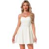 imageAllegra K Womens Sexy Strapless Party Dress Sweetheart Neck Off Shoulder Sleeveless Mini DressCream White