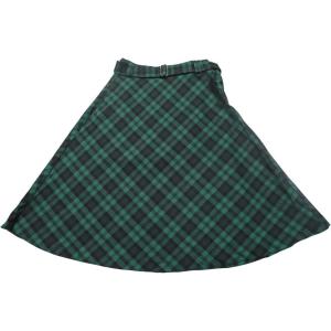 imageAllegra K Womens Tartan Plaid High Waist Belted Vintage ALine Midi SkirtDark Green